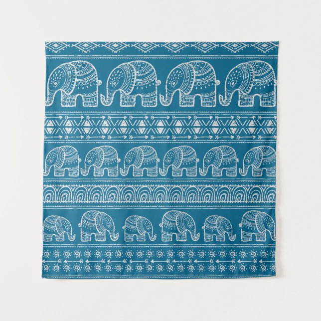 Tenture Illustration vintage du cadre éléphant (Devant)