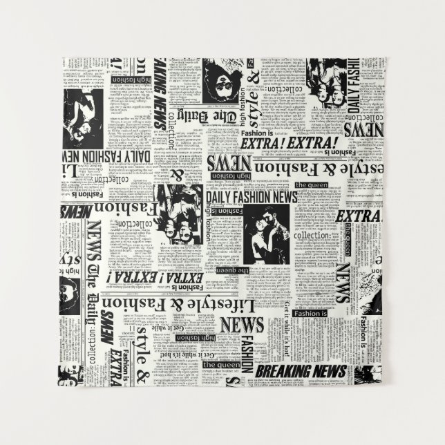 Tenture Illustrations des journaux en première page (Devant)