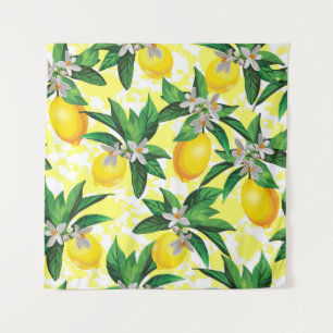 Tenture Imaginaire citron : Motif Floral Créatif