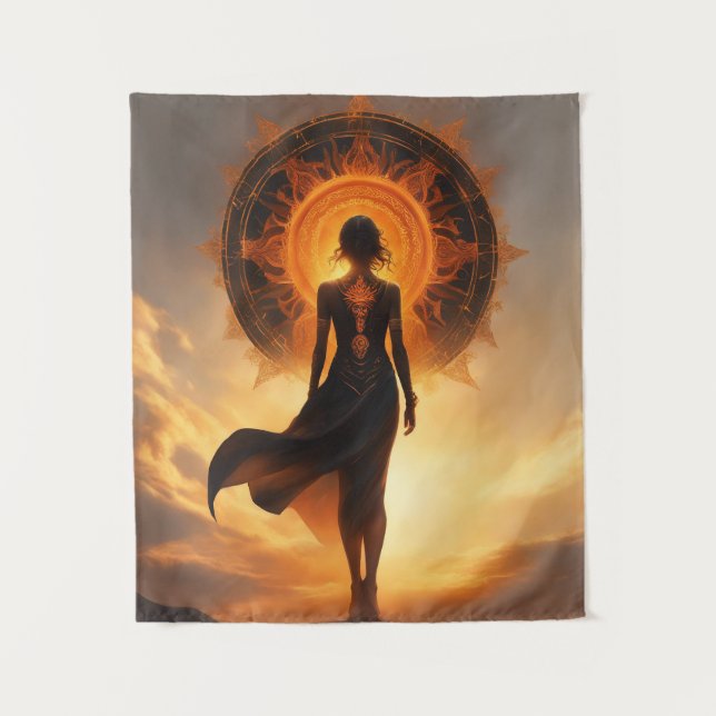Tenture Imaginaire de tatouage de déesse Éclipse solaire A (Devant)