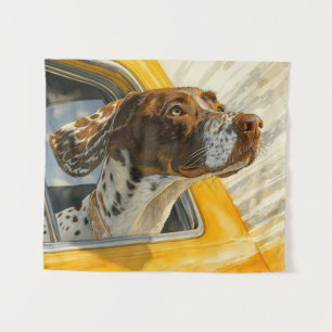 Tenture Impression d'art Chien Tacheté en Promenade en Voi