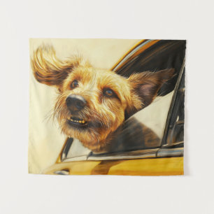 Tenture Impression d'art de chien joueur profitant d'une b