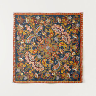 Tenture imprimé bandana en cachemire vintage, foulard à co