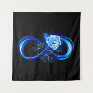 Tenture Infini lumineux avec rose bleue