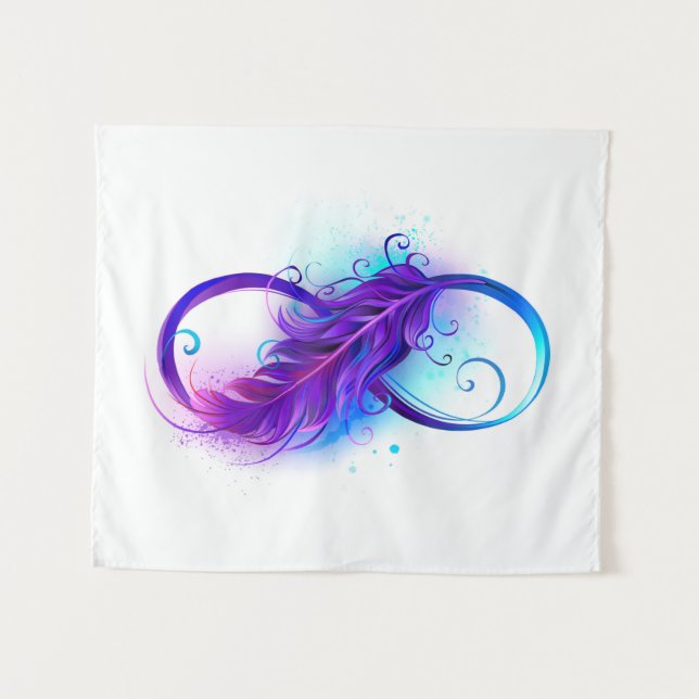 Tenture Infinity with Purple Feather (Devant (Horizontal))