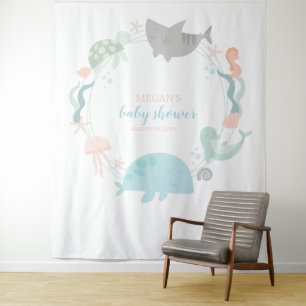 Tenture Invitation à la Baby Shower Sous L'Océan