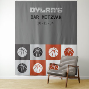 Tenture Invitation Bar Mitzvah COOL BASKETBALL