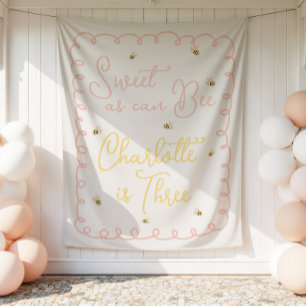 Tenture Invitation d'anniversaire d'abeille - Douce comme