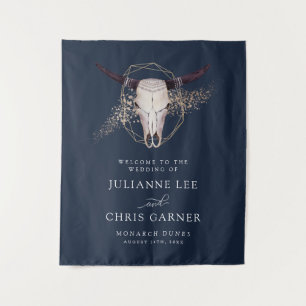 Tenture Invitation de mariage crâne de bœuf Boho Chic