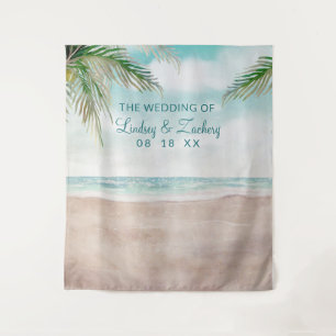 Tenture Island Breeze Beach Wedding Photo Booth Backdrop