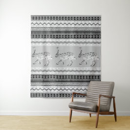 Tenture Jacklapin Sud-Ouest noir blanc gris géométrique
