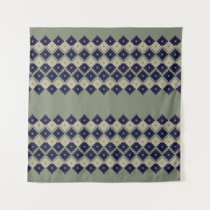 Tenture Jacquard fair isle continu motif design abstrait,
