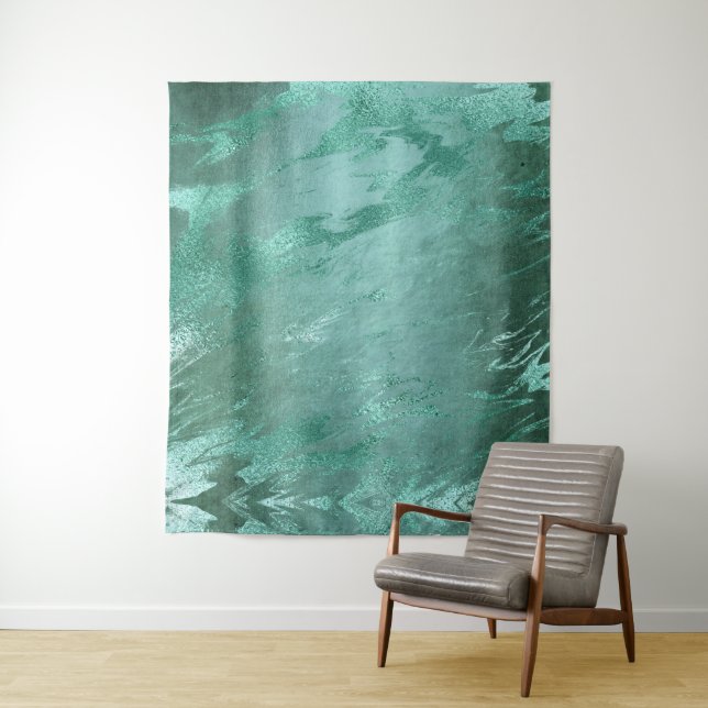 Tenture Jade fondu | Fond de luxe en marbre vert émeraude (En situation)