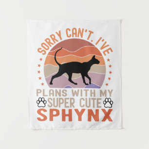 Tenture J'ai des plans avec mon chat Sphynx