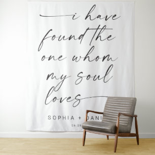 Tenture J'ai Trouvé Celui Citation Mariage Toile de Fond B