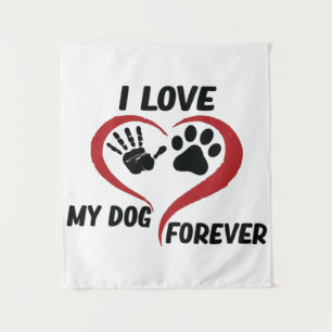 Tenture J'aime mon chien jeter l'oreiller