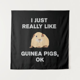 Tenture J'Aime Vraiment Les Cochons De Guinée Ok Drôle Coc