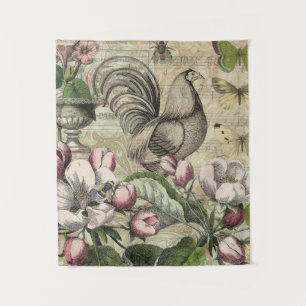 Tenture Jardin de Coq Vintage Art Collage : Campagne Franç