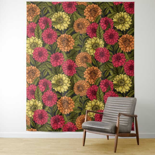 Tenture Jardin de Dahlia (En situation)