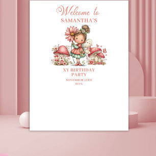 Tenture Jardin de Fées 7e Anniversaire Joli Fond Floral