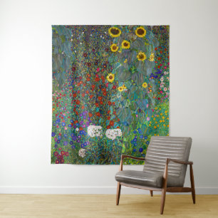 Tenture Jardin de ferme avec tournesols Gustav Klimt