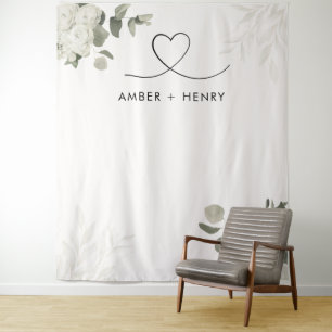 Tenture Jardin Floral Coeur Mariage Fond de photo