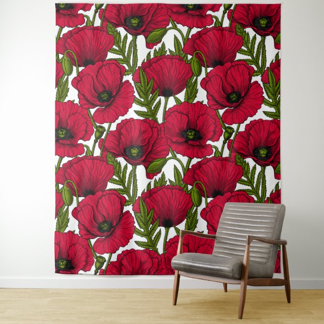 Tenture Jardin Red Poppy 2 (En situation)