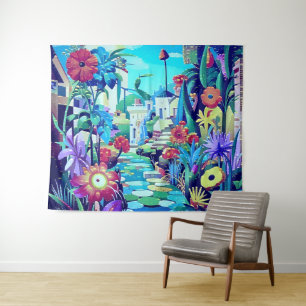 Tenture Jardin surréel - Floral Illustration design 2
