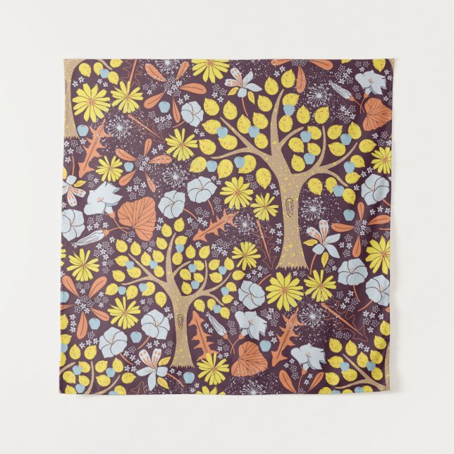 Tenture Jardins, fleuris, pommier motif (Devant)