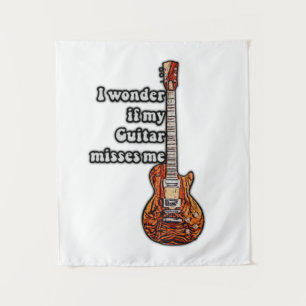Tenture Je me demande si ma guitare me manque. couleurs vi