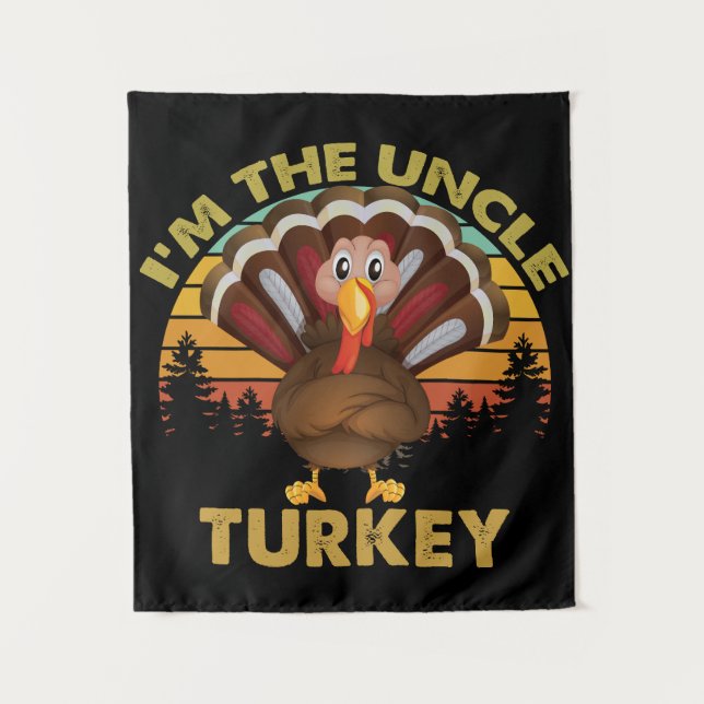 Tenture Je suis la dinde oncle famille appariement Thanksg (Devant)