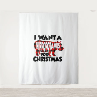 Tenture Je veux un hippopotame pour Noël