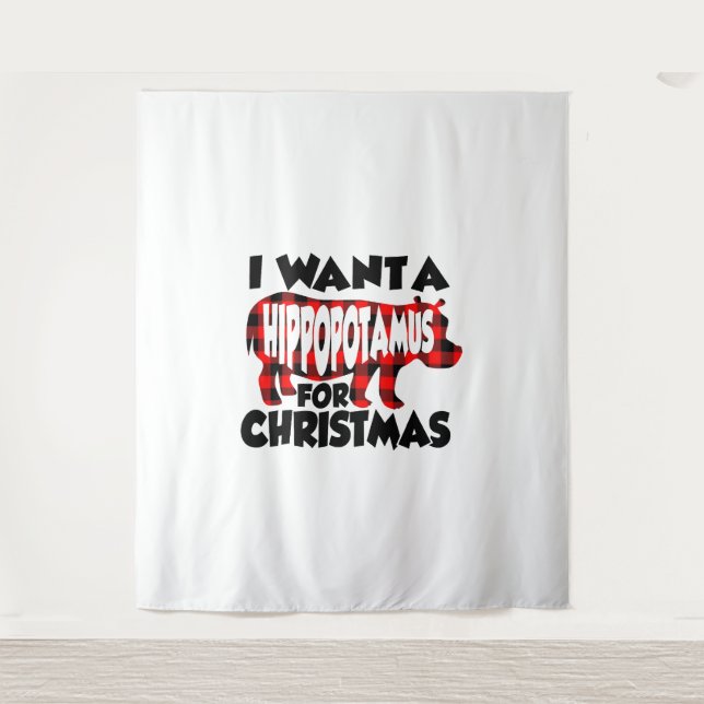 Tenture Je veux un hippopotame pour Noël (Devant)