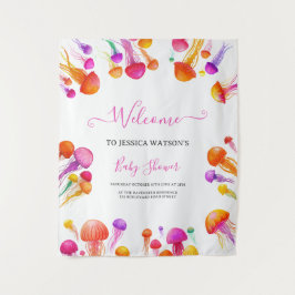 Tenture Jelly Poisson rose Jaune Gradient Baby shower Past