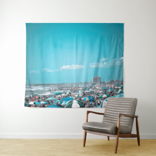Tenture Jersey Shore Coastal Beach Art Tapestry