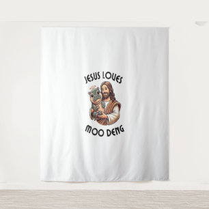 Tenture Jésus aime Moo Deng T-Shirt_3