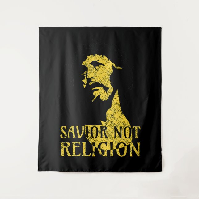 Tenture Jésus Christ - Sauveur Pas Religion (Devant)