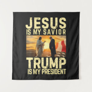 Tenture Jésus Trump - Jésus est mon Seigneur Sauveur