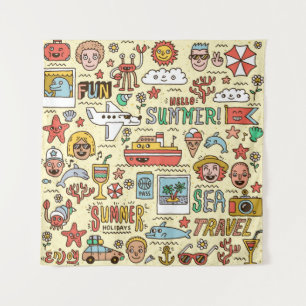 Tenture Jeu de doodles de voyage