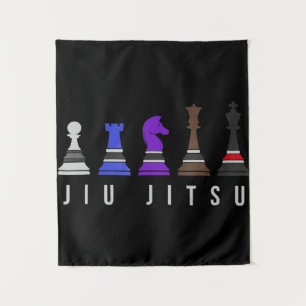 Tenture jeu d'échec jiu jitsu, cadeau bjj avec texte.