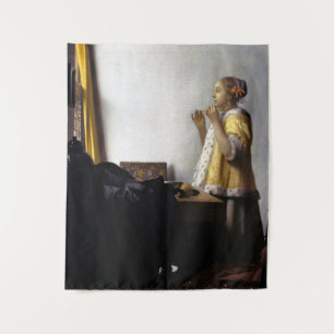 Tenture Johannes Vermeer - Jeune femme avec collier perle