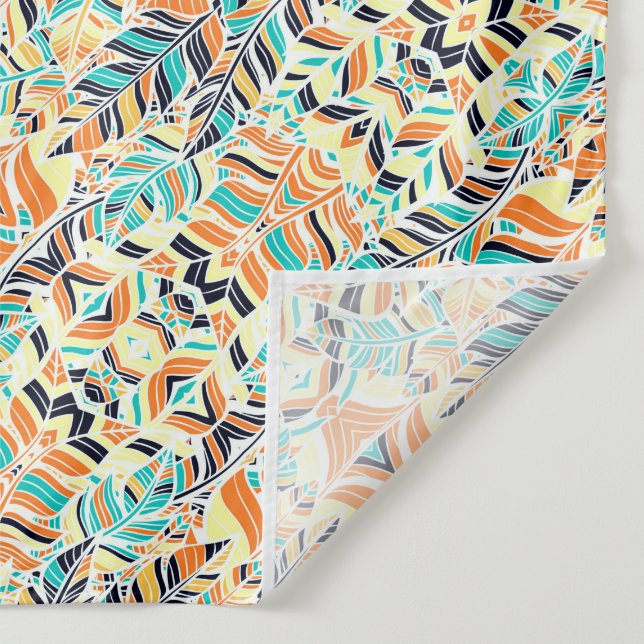 Tenture Joli boho coloré feuille motif (Détail)