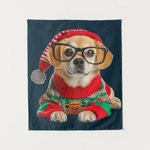 Tenture Joli Chien Pull de Noël Laid