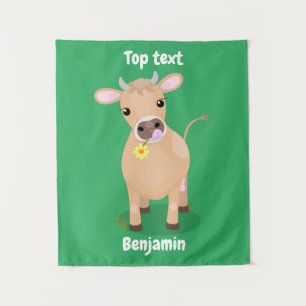 Tenture Joli joli maillot de vache et dessin de fleurs