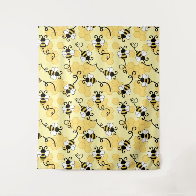 Tenture Joli petit motif abeilles (Devant)
