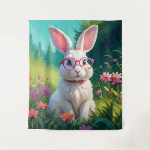 Tenture Joli portrait de lapin blanc-68054