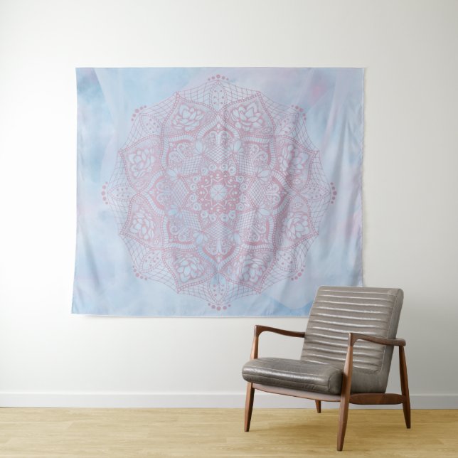 Tenture Joli rose Sacré Lotus Fleur de fleurs Mandala (En situation (horizontale))