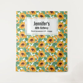 Tenture Joli tournesol Jaune & Vert Motif Anniversaire