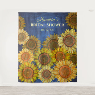 Tenture Jolie douche de mariée rustique bohème tournesol b