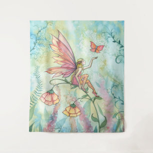 Tenture Jolie fée avec papillon Art aquarelle